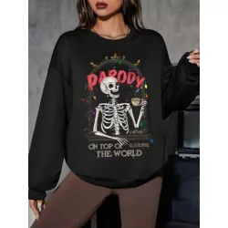 Sudaderas de Mujer Halloween Frase Casual