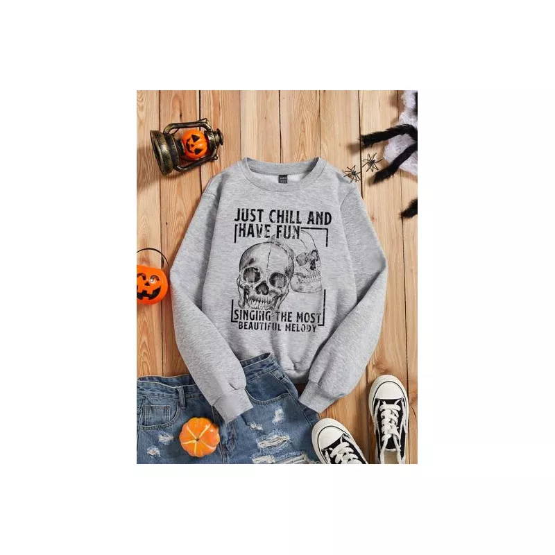 Sudaderas de Mujer Halloween Frase Casual