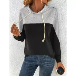 Sudaderas de Mujer Cordón Color combinado Casual