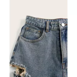 Grunge Punk Jeans desgarro de pierna ancha