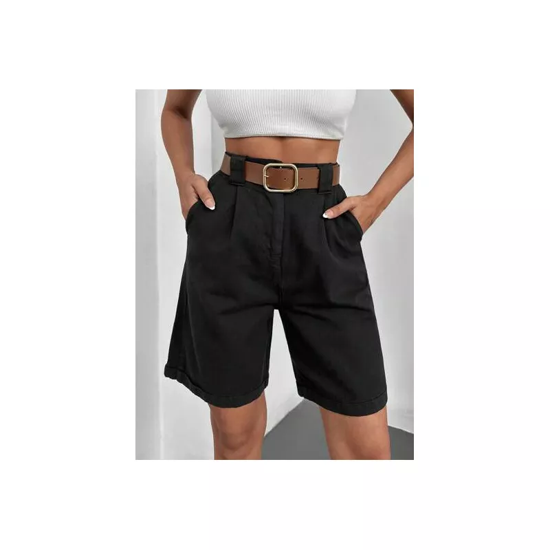 Cottnline Shorts mezclilla bermuda con bolsillo oblicuo