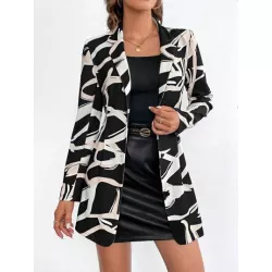 Essnce Vestido blazer con estampado con botón delantero