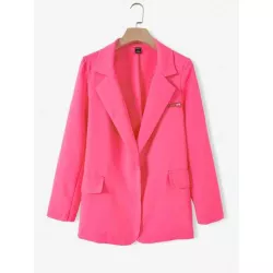 SHEIN Unity Blazer unicolor de cuello con solapa