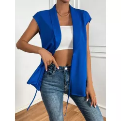 SHEIN Essnce Blazer chaleco de cuello esmoquin