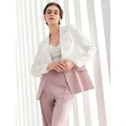 SHEIN BIZwear Pantalones con blazer de dos tonos de cuello con solapa