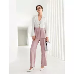 SHEIN BIZwear Pantalones con blazer de dos tonos de cuello con solapa