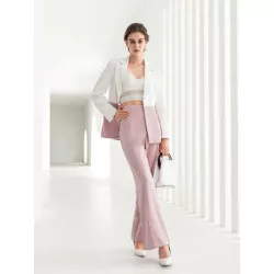 SHEIN BIZwear Pantalones con blazer de dos tonos de cuello con solapa