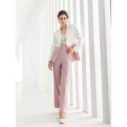 SHEIN BIZwear Pantalones con blazer de dos tonos de cuello con solapa