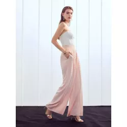 PREMIUM Pantalones de traje fruncido de pierna ancha