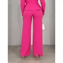 SXY Pantalones de traje unicolor de talle alto