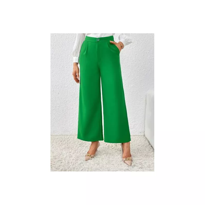 Essnce Pantalones de traje de talle alto de pierna ancha