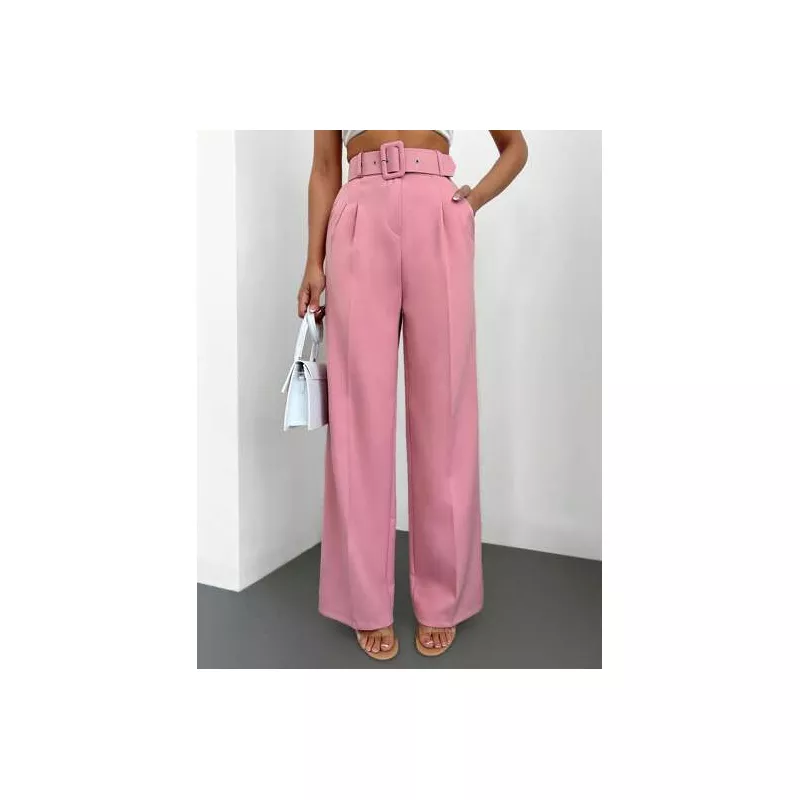 SHEIN Frenchy Pantalones de traje de talle alto con fruncido con cinturón