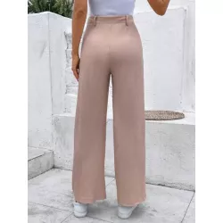 Frenchy Pantalones de traje con bolsillo oblicuo de pierna ancha