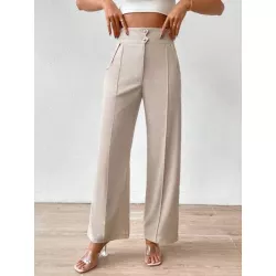 SHEIN Privé Pantalones de traje de talle alto de pierna ancha