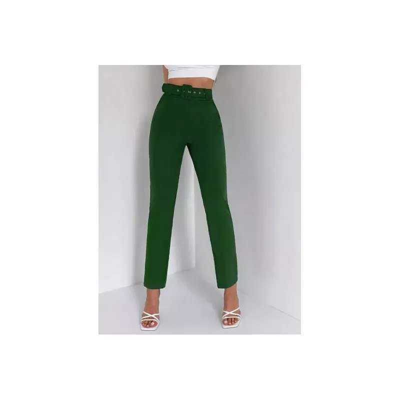 SHEIN Frenchy Pantalones de traje unicolor de talle alto con cinturón