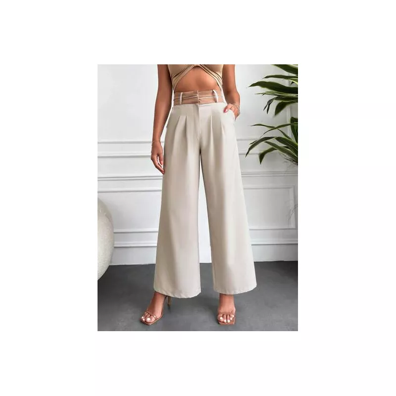 SHEIN Frenchy Pantalones de traje de talle alto de pierna ancha