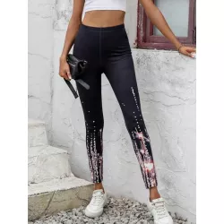 SHEIN LUNE Leggings con estampado de dibujo