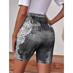 SHEIN LUNE Shorts biker con estampado de dibujo