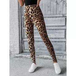 LUNE Leggings con estampado de leopardo