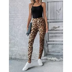 LUNE Leggings con estampado de leopardo