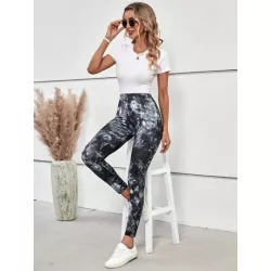 SHEIN LUNE Leggings con estampado de tie dye