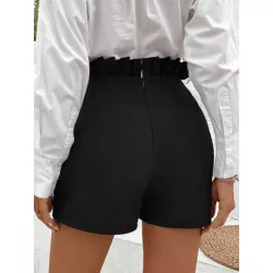 SHEIN Privé Shorts de cintura con volante ribete con fruncido